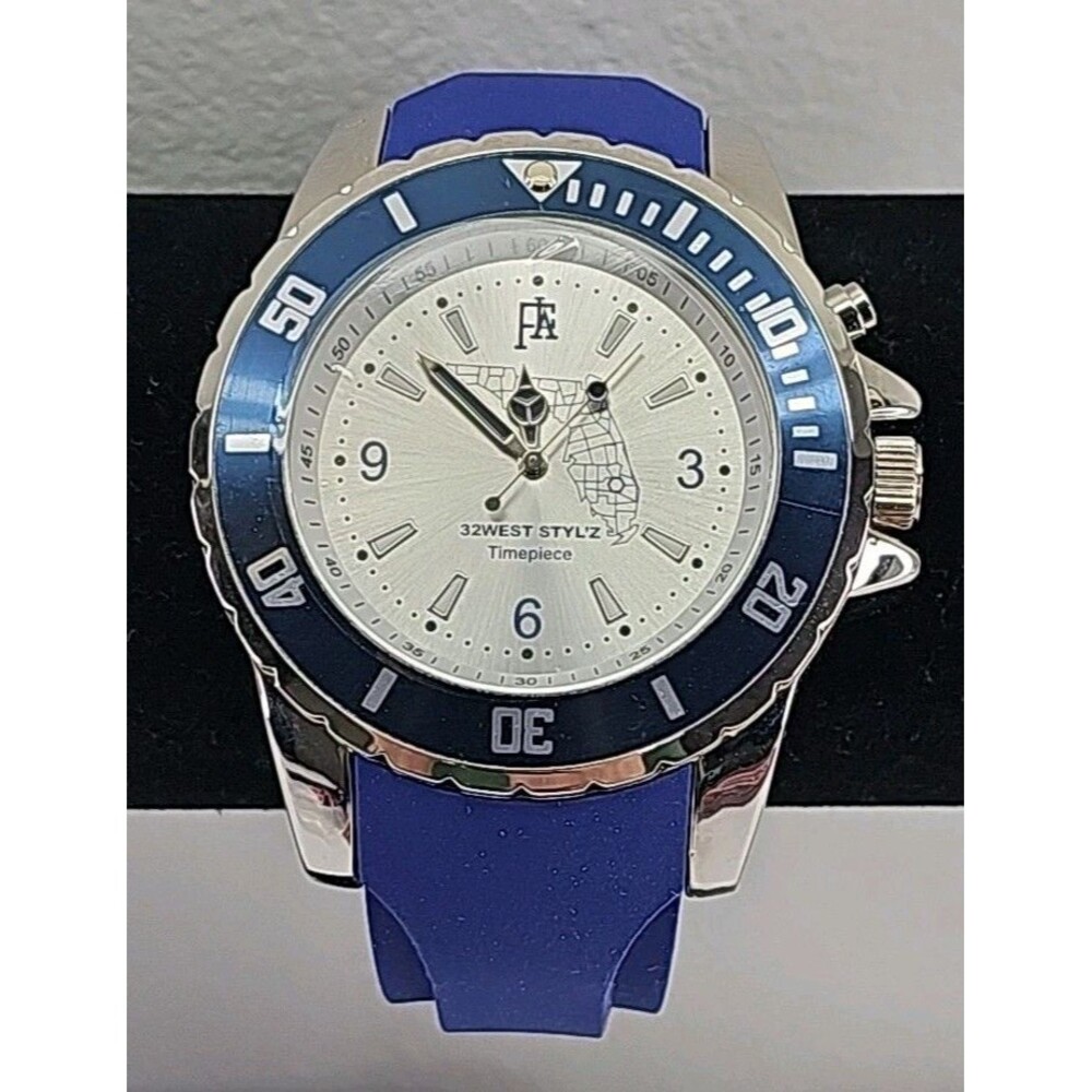 32West Styl'z Men's Watch Navy Blue Color Strap & Bezel Florida Map on dial NEW